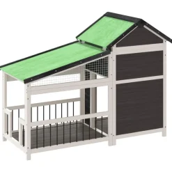 vidaXL Caseta para perros madera maciza de pino 143x60,5x109 cm Gris New