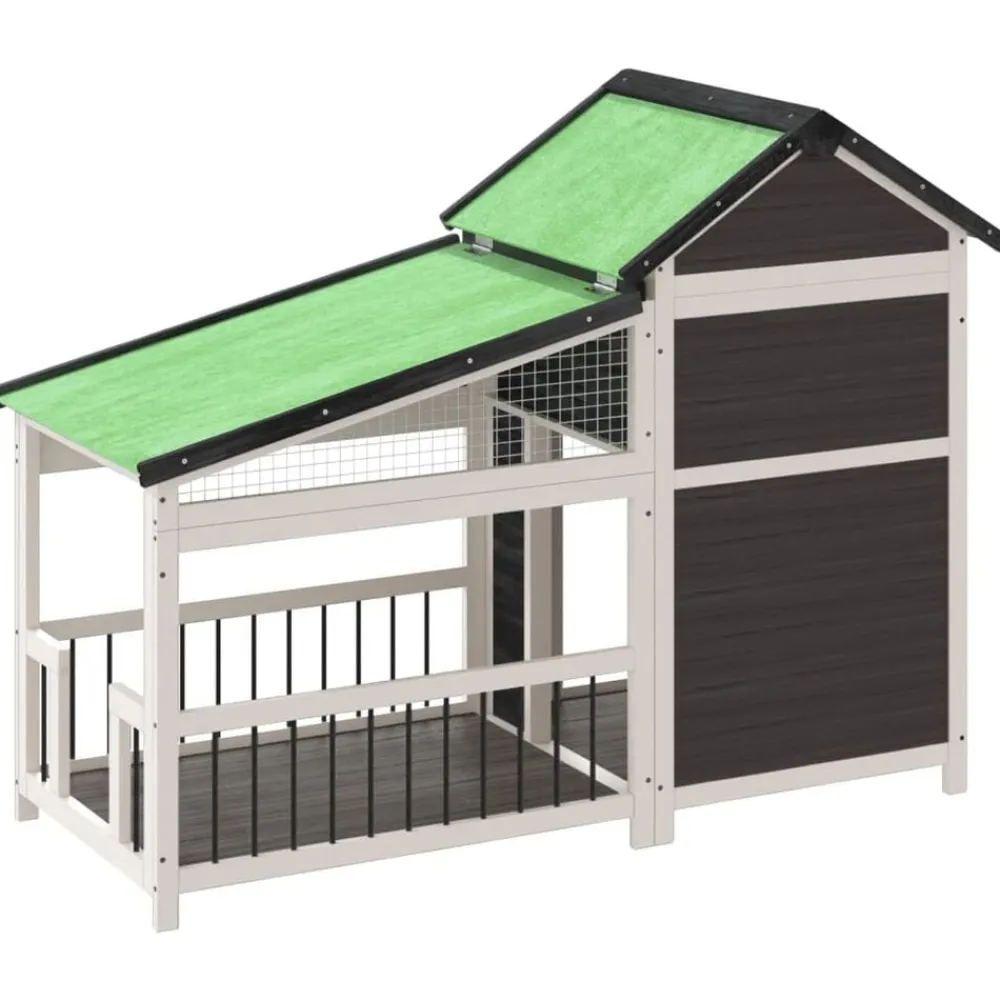 vidaXL Caseta para perros madera maciza de pino 143x60,5x109 cm Gris New