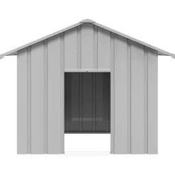 vidaXL Caseta para perros con techo acero galvanizado 131x101x102 cm Gris Outlet