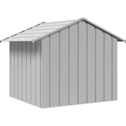 vidaXL Caseta para perros con techo acero galvanizado 131x101x102 cm Gris Outlet