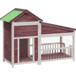 vidaXL Caseta para perros madera maciza de pino 143x60,5x109 cm Moca Online
