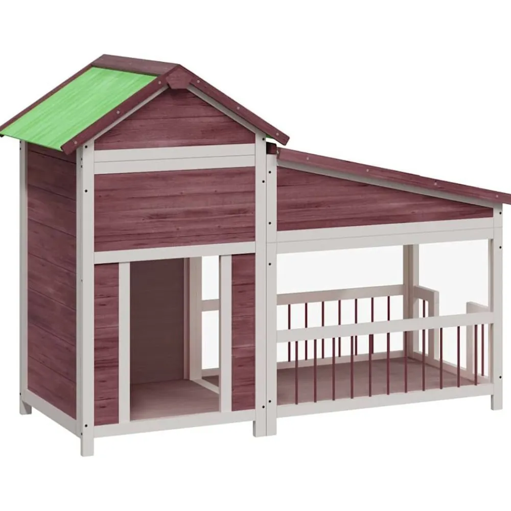 vidaXL Caseta para perros madera maciza de pino 143x60,5x109 cm Moca Online