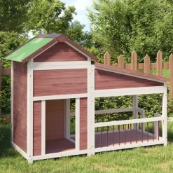 vidaXL Caseta para perros madera maciza de pino 143x60,5x109 cm Moca Online