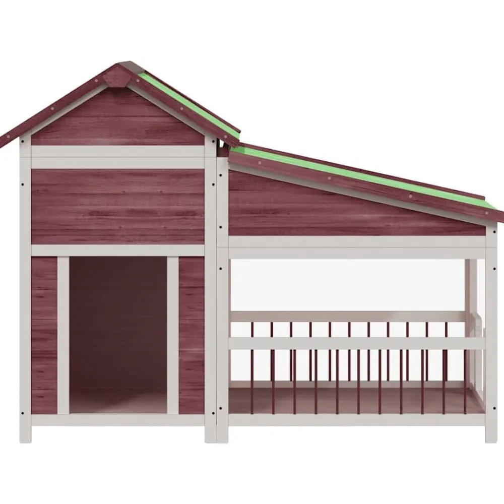 vidaXL Caseta para perros madera maciza de pino 143x60,5x109 cm Moca Online