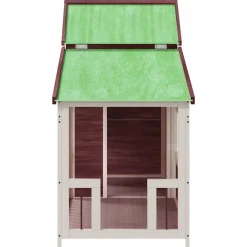vidaXL Caseta para perros madera maciza de pino 143x60,5x109 cm Moca Online