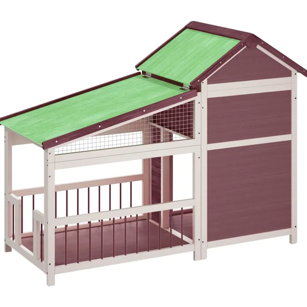 vidaXL Caseta para perros madera maciza de pino 143x60,5x109 cm Moca Online