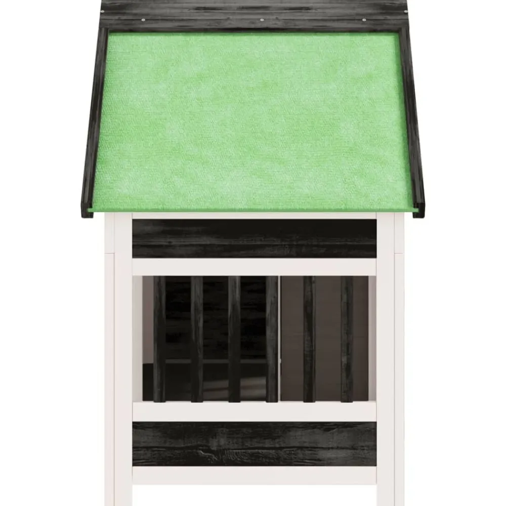 vidaXL Caseta para perros madera maciza de pino 96x60,5x87 cm Gris Outlet