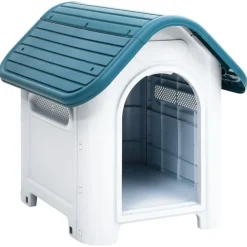 vidaXL Caseta para perros polipropileno 59x75x66 cm Azul Hot