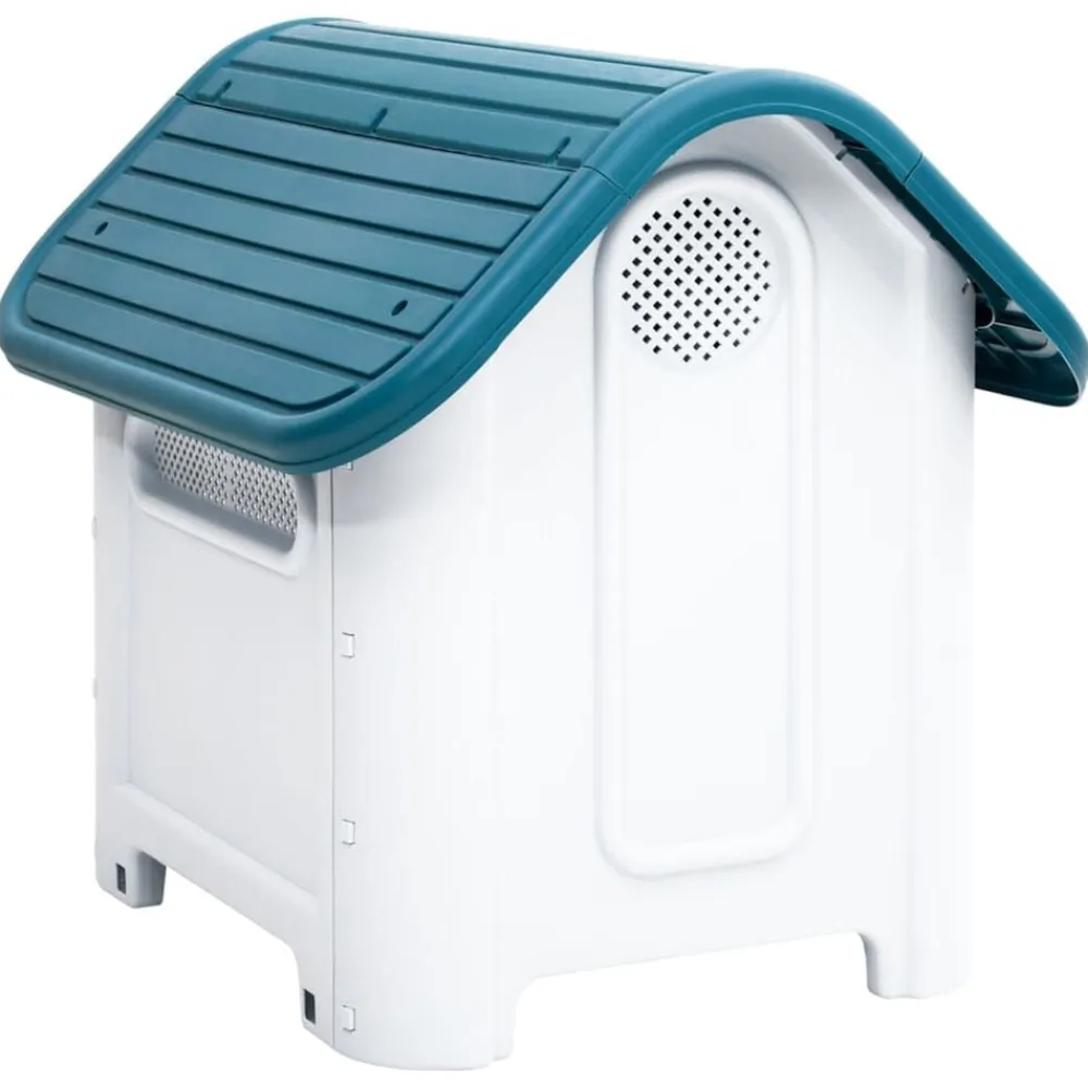 vidaXL Caseta para perros polipropileno 59x75x66 cm Azul Hot