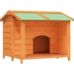 vidaXL Caseta para perros madera maciza de pino marrón 96x87x80,5 cm Marrón Sale