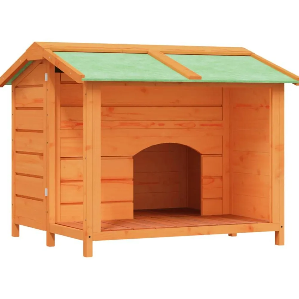 vidaXL Caseta para perros madera maciza de pino marrón 96x87x80,5 cm Marrón Sale
