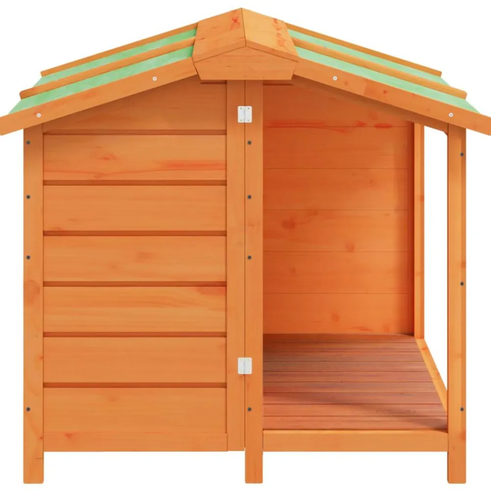 vidaXL Caseta para perros madera maciza de pino marrón 96x87x80,5 cm Marrón Sale