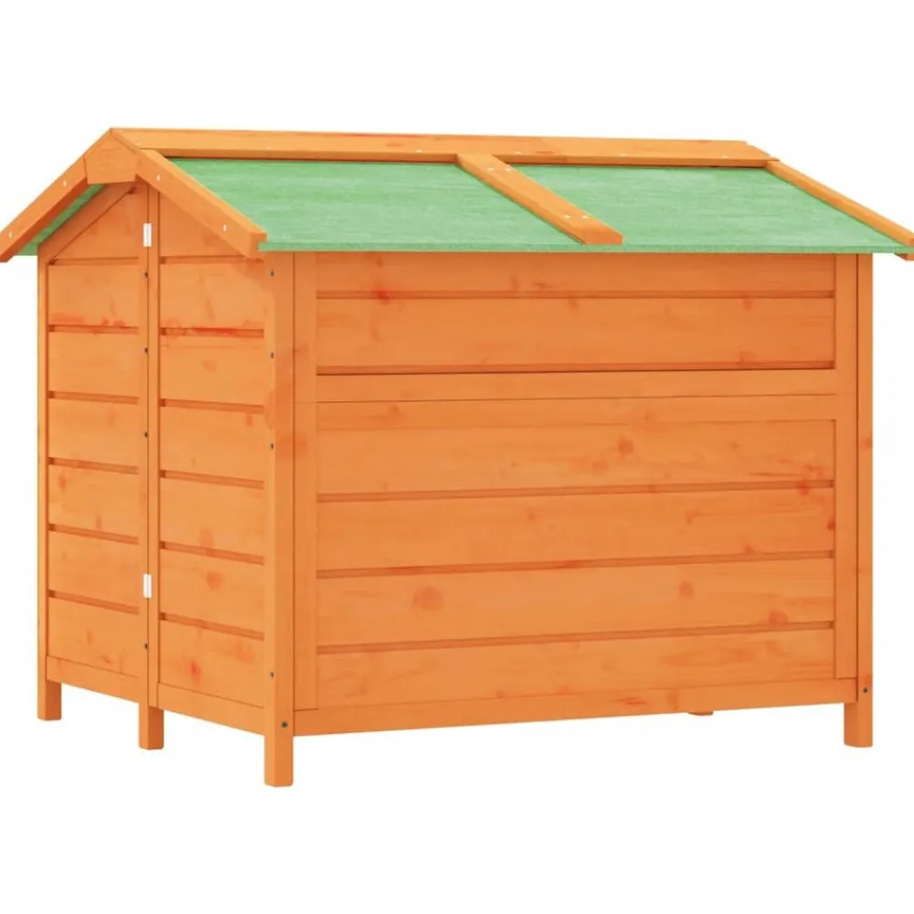 vidaXL Caseta para perros madera maciza de pino marrón 96x87x80,5 cm Marrón Sale