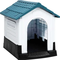 vidaXL Caseta para perros polipropileno 57x68x66 cm Azul