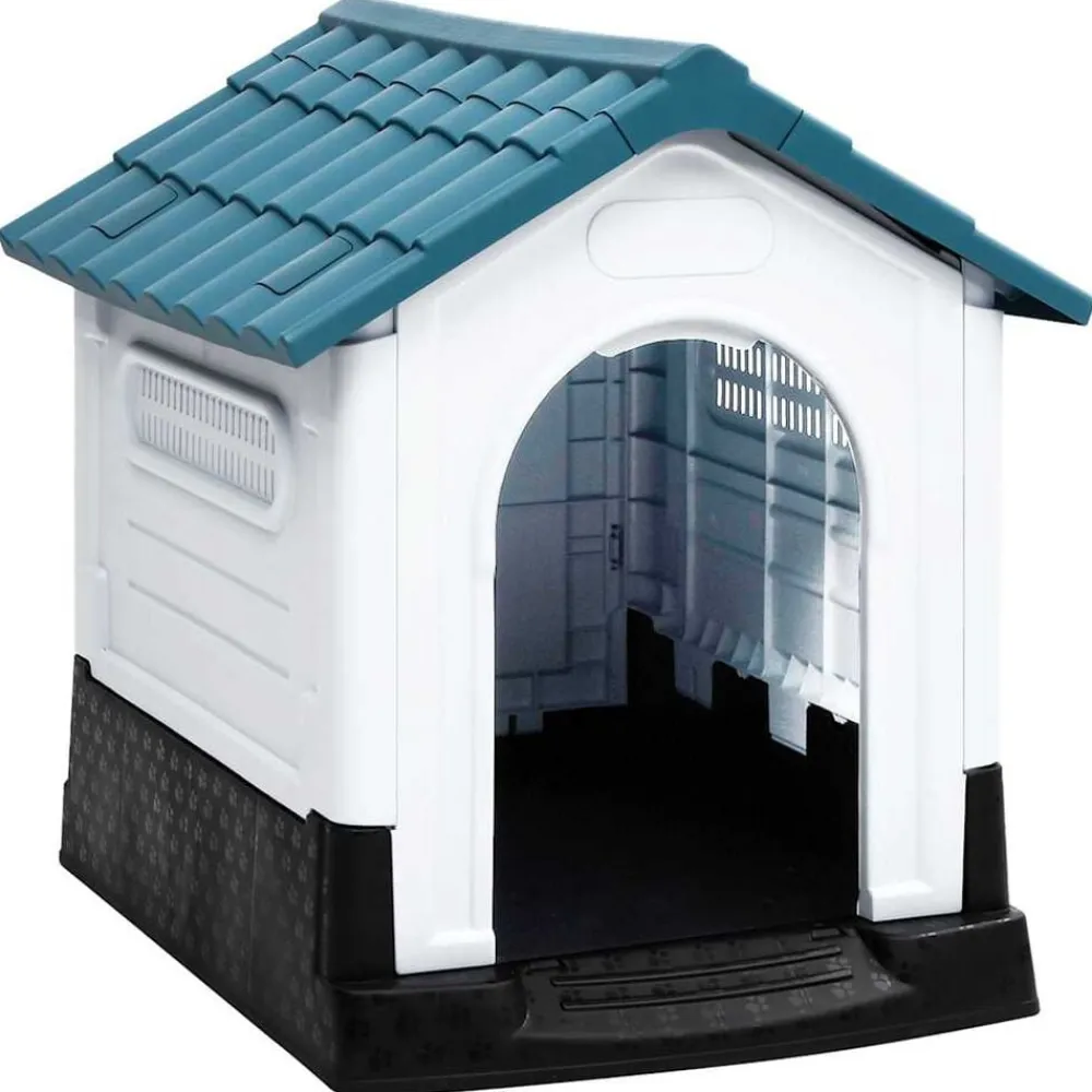 vidaXL Caseta para perros polipropileno 57x68x66 cm Azul