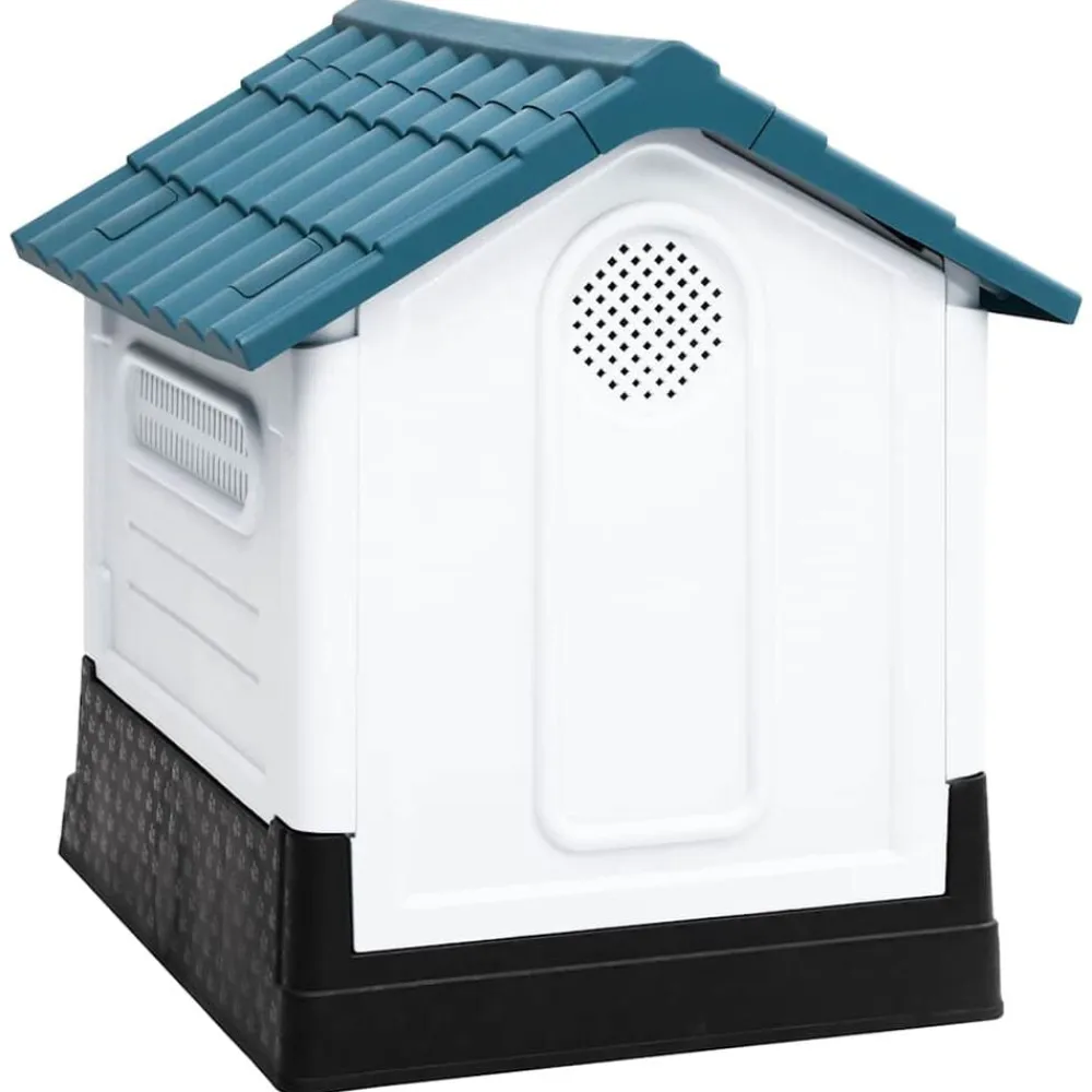 vidaXL Caseta para perros polipropileno 57x68x66 cm Azul