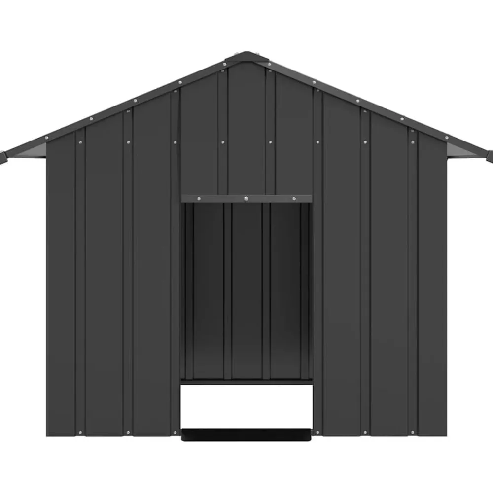 vidaXL Productos Para Mascotas-Caseta para perros con techo acero galvanizado 131x101x102 cm