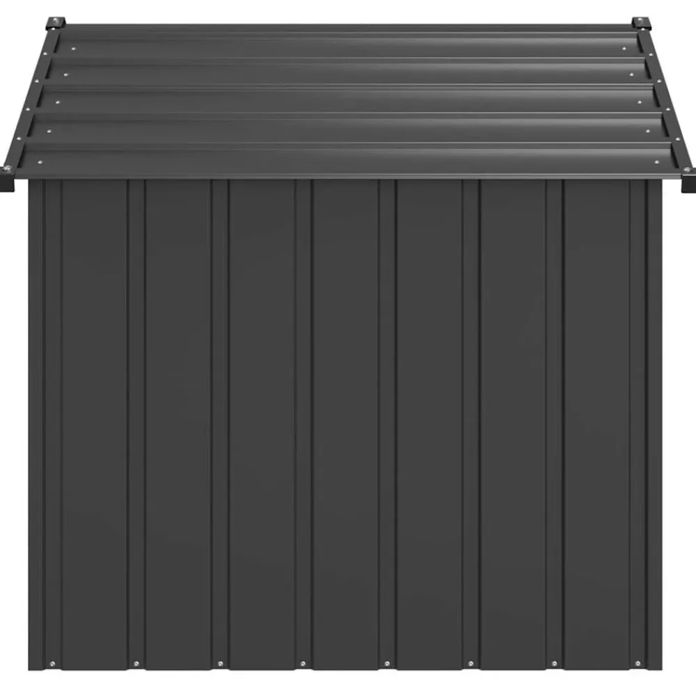 vidaXL Productos Para Mascotas-Caseta para perros con techo acero galvanizado 131x101x102 cm