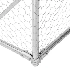 vidaXL Caseta perros exterior con corral 4x2x1,5 m acero galvanizado Best