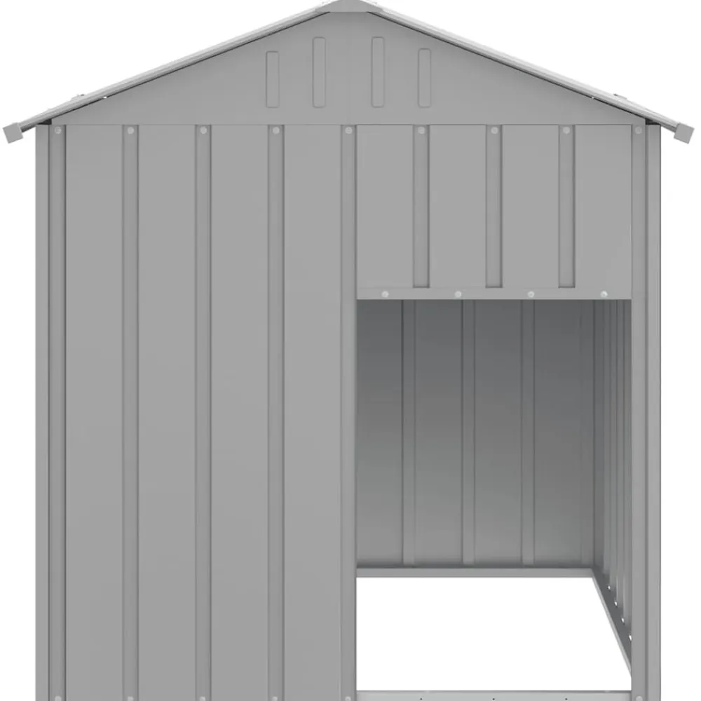 vidaXL Productos Para Mascotas-Caseta perros tejado acero galvanizado 117x103x123cm