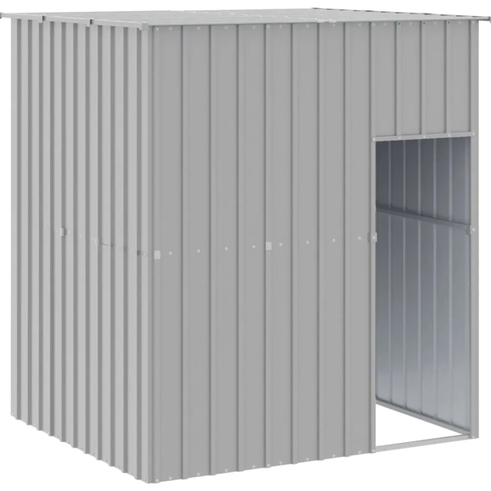 vidaXL Caseta perros tejado acero galvanizado 165x153x181cm Gris claro Sale