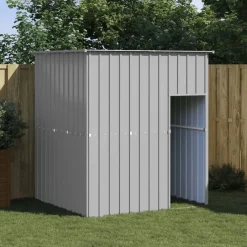 vidaXL Caseta perros tejado acero galvanizado 165x153x181cm Gris claro Sale