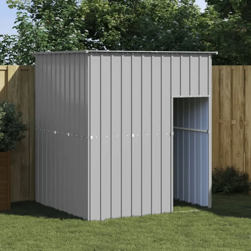vidaXL Caseta perros tejado acero galvanizado 165x153x181cm Gris claro Sale