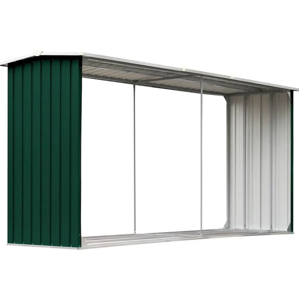 vidaXL Accesorios Para Hornos De Leña Y Chimeneas-Casetilla para leña acero galvanizado 30x92x153 cm