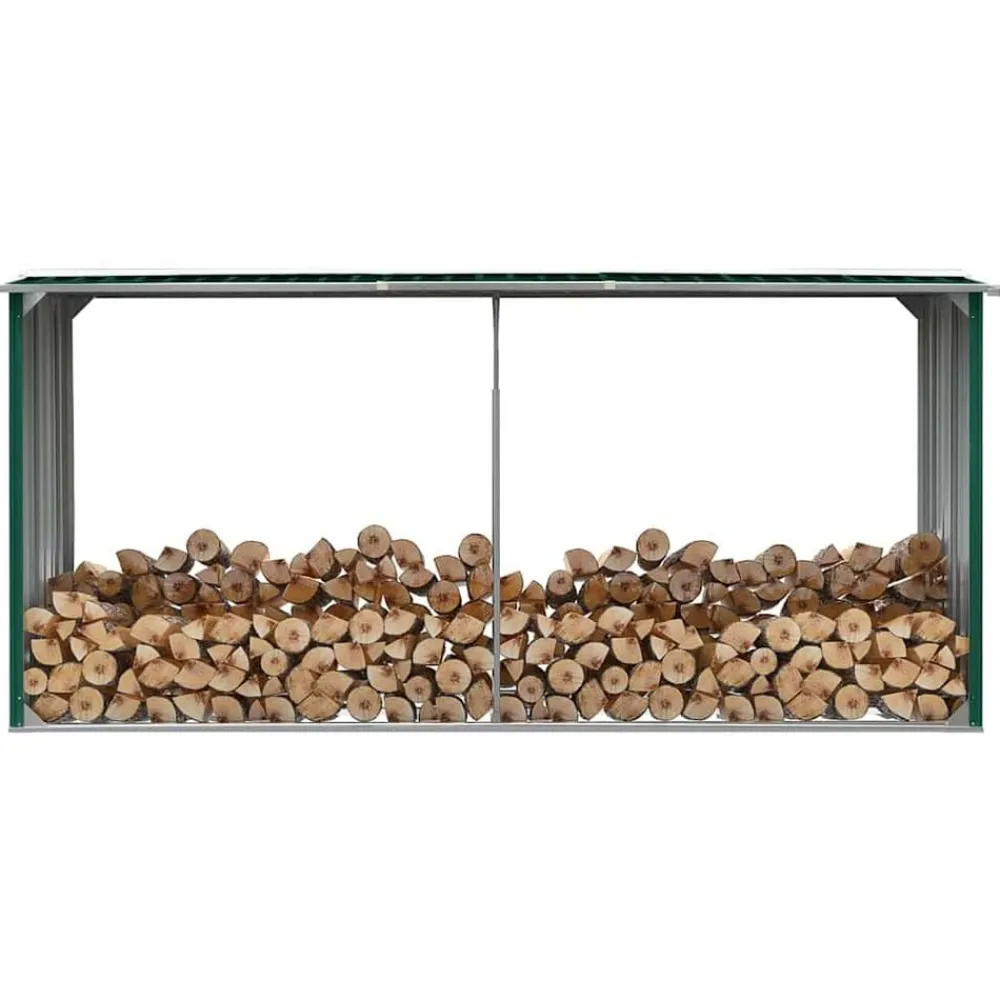 vidaXL Accesorios Para Hornos De Leña Y Chimeneas-Casetilla para leña acero galvanizado 30x92x153 cm