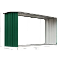 vidaXL Accesorios Para Hornos De Leña Y Chimeneas-Casetilla para leña acero galvanizado 30x92x153 cm