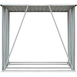 vidaXL Casetilla para leña acero galvanizado 163x83x154 cm Gris Hot
