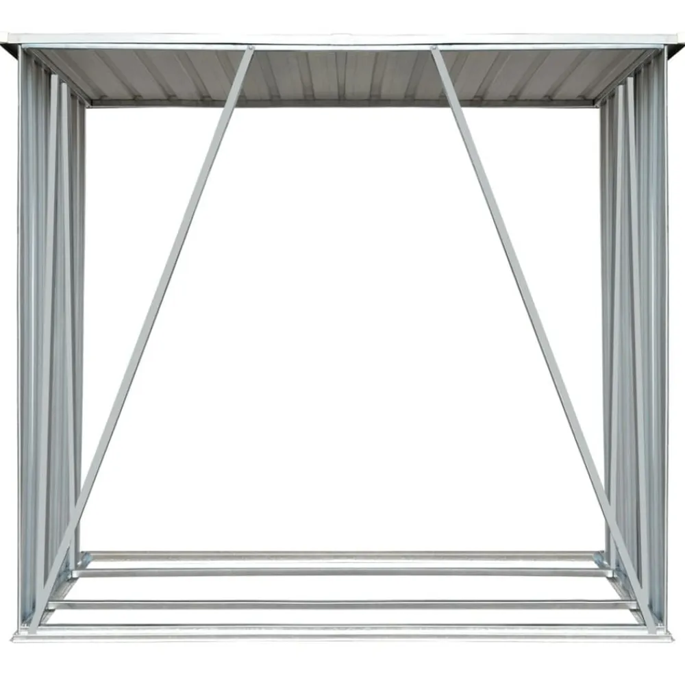 vidaXL Casetilla para leña acero galvanizado marrón 163x83x154 cm Marrón Online