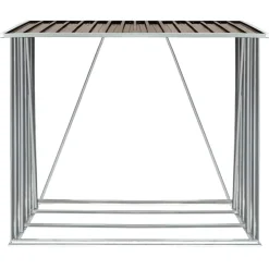 vidaXL Casetilla para leña acero galvanizado marrón 163x83x154 cm Marrón Online