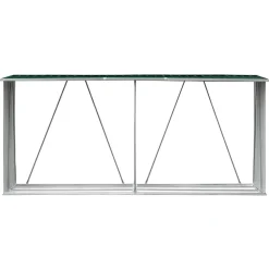 vidaXL Accesorios Para Hornos De Leña Y Chimeneas-Casetilla para leña acero galvanizado 330x84x152 cm