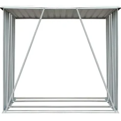 vidaXL Casetilla para leña acero galvanizado 163x83x154 cm Verde New