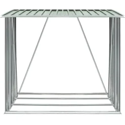 vidaXL Casetilla para leña acero galvanizado 163x83x154 cm Verde New