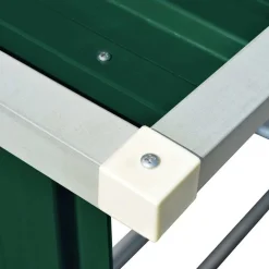vidaXL Casetilla para leña acero galvanizado 163x83x154 cm Verde New