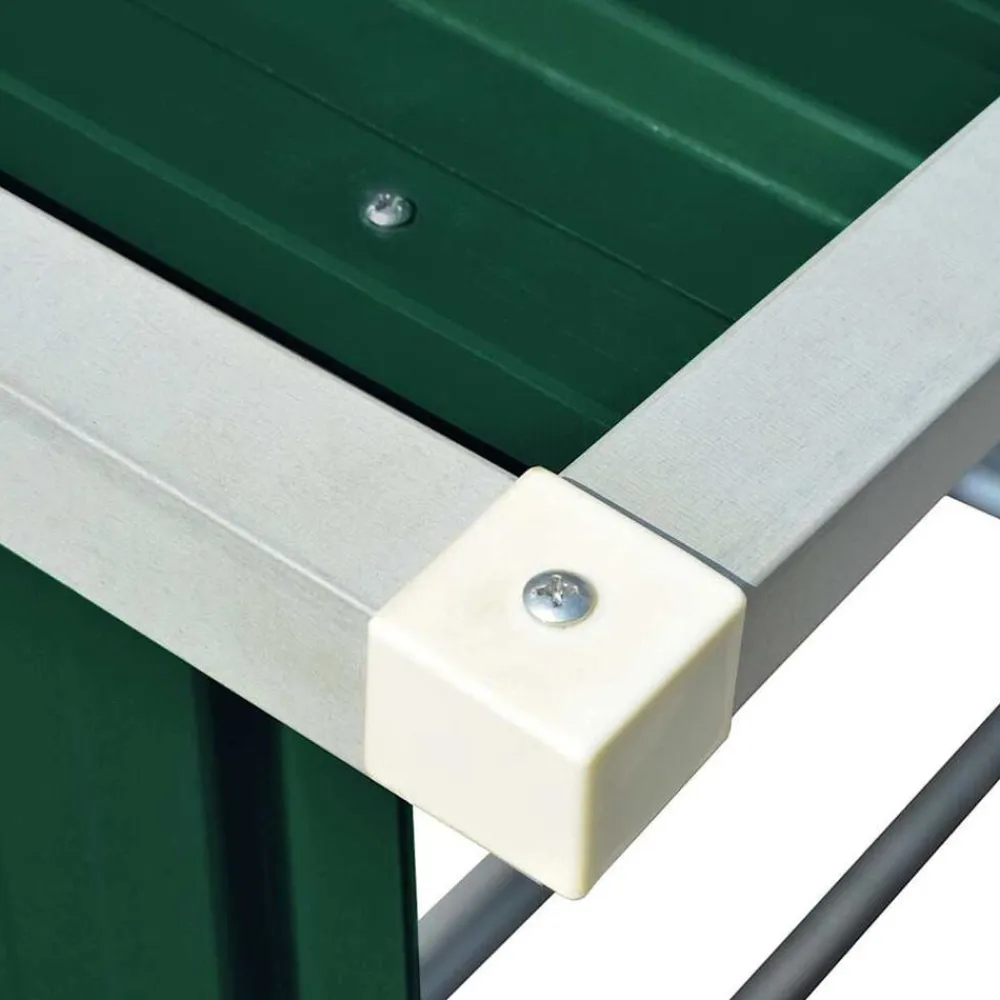 vidaXL Casetilla para leña acero galvanizado 163x83x154 cm Verde New