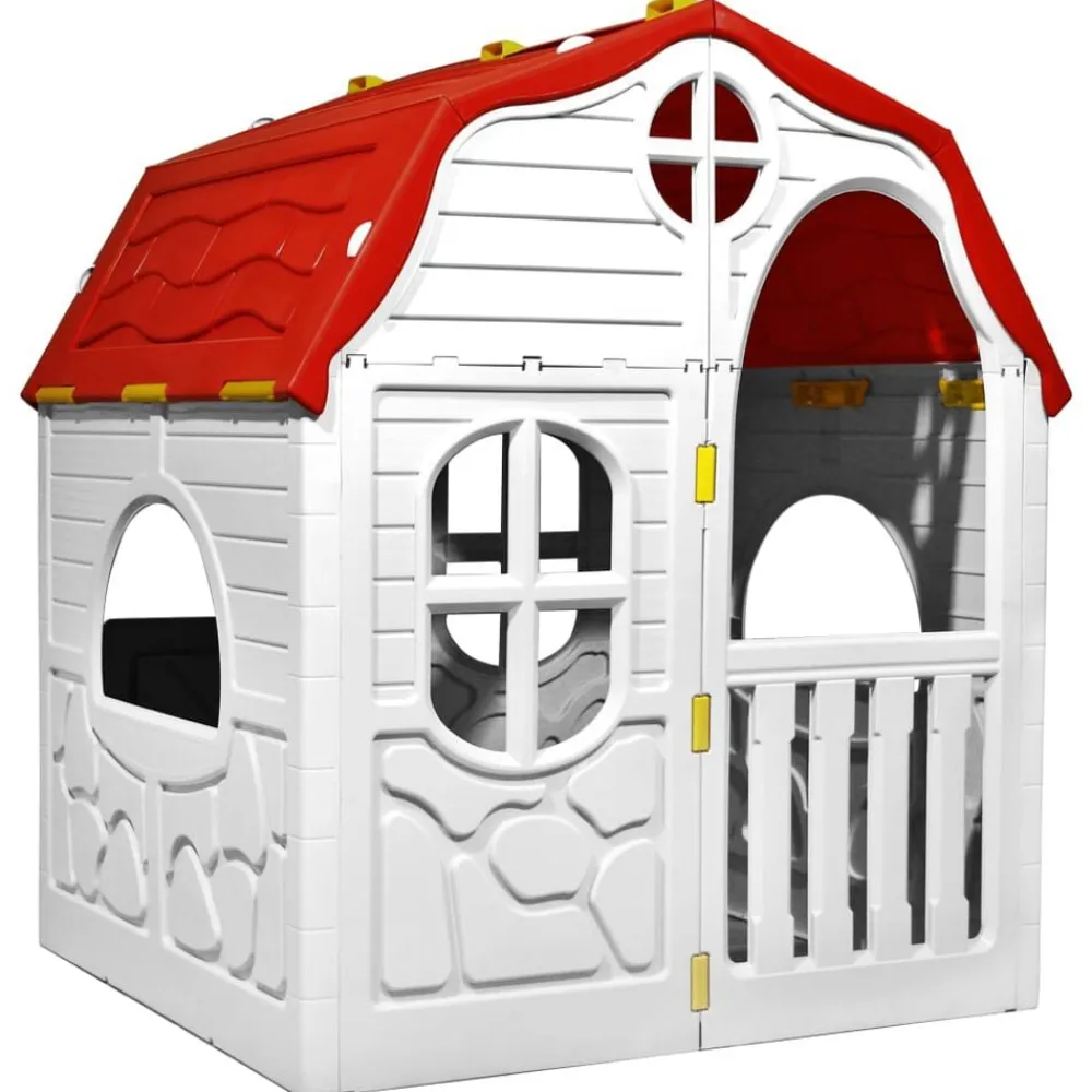 vidaXL Casita de juegos plegable para niños con puertas y ventanas Best