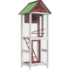 vidaXL Productos Para Mascotas-Casita para pájaros madera maciza pino color 60x58,5x160cm