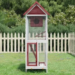 vidaXL Productos Para Mascotas-Casita para pájaros madera maciza pino color 60x58,5x160cm