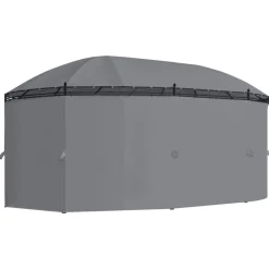 vidaXL Cenador con cortinas gris 520x349x255 cm Antracita Hot