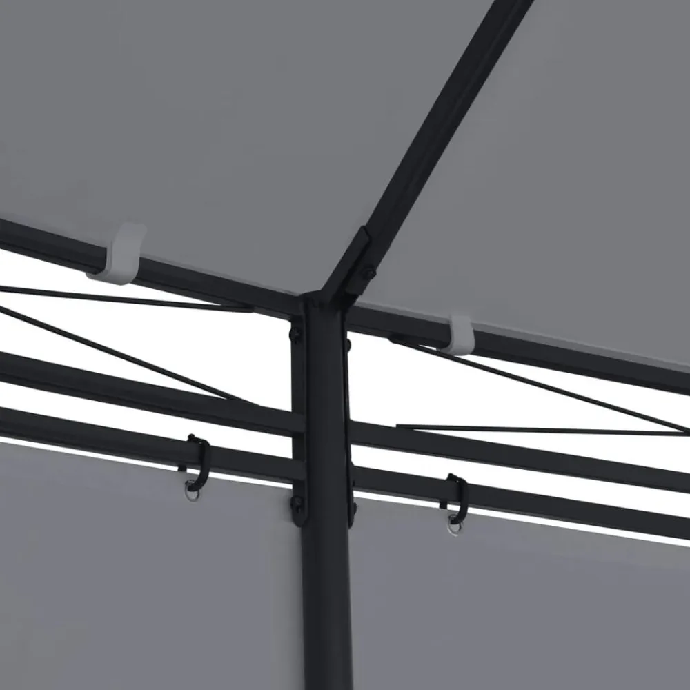 vidaXL Cenador con cortinas gris 520x349x255 cm Antracita Hot
