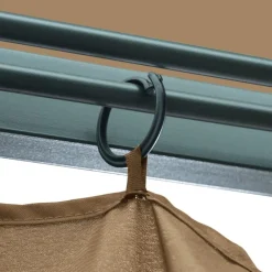vidaXL Cenador con cortina gris taupe aluminio 300x300 cm Taupé Clearance
