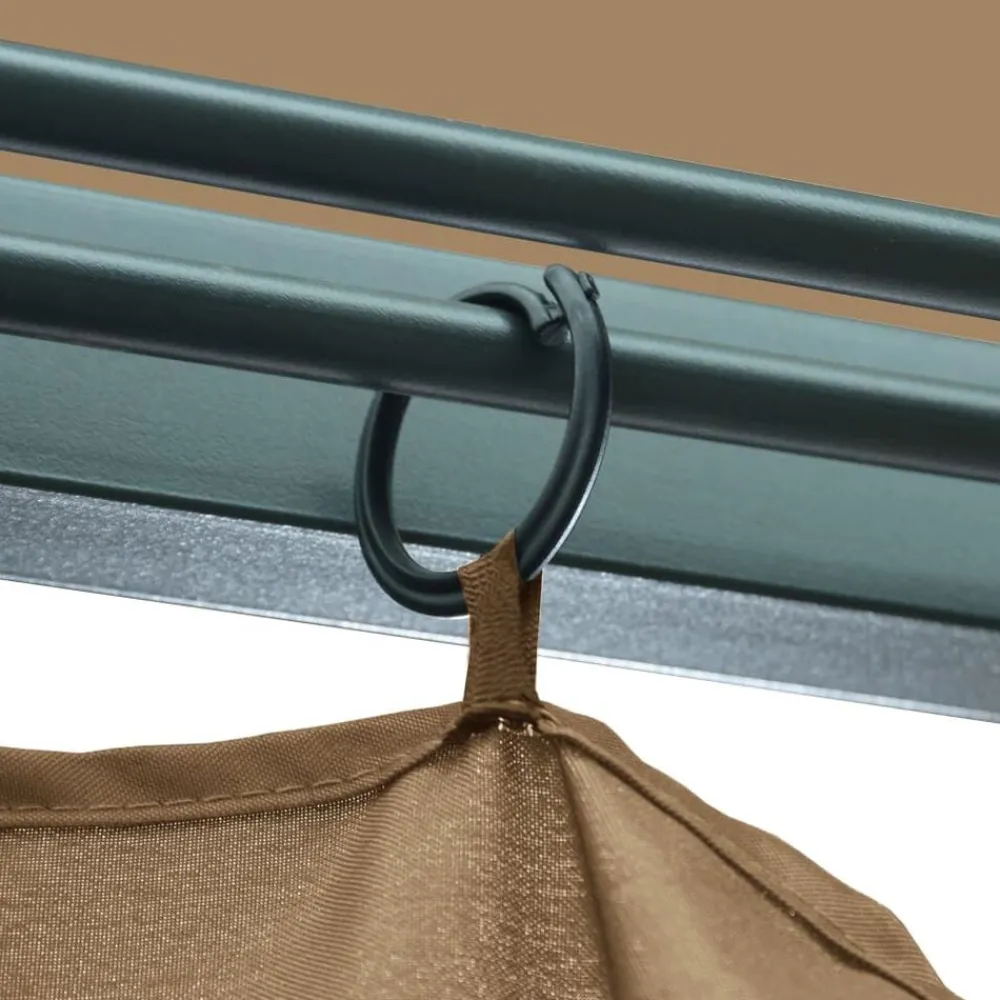 vidaXL Cenador con cortina gris taupe aluminio 300x300 cm Taupé Clearance