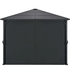 vidaXL Cenador con cortinas aluminio 3x3 m negro Hot