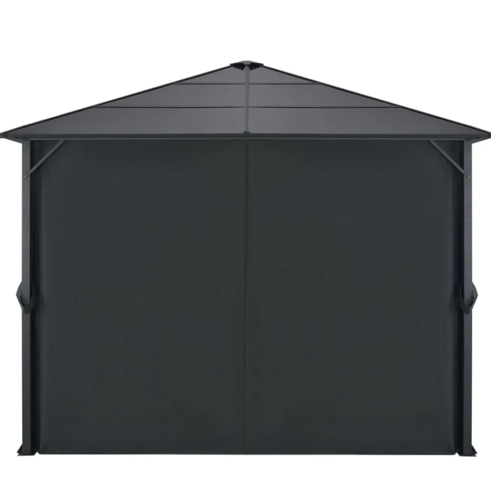 vidaXL Cenador con cortinas aluminio 3x3 m negro Hot