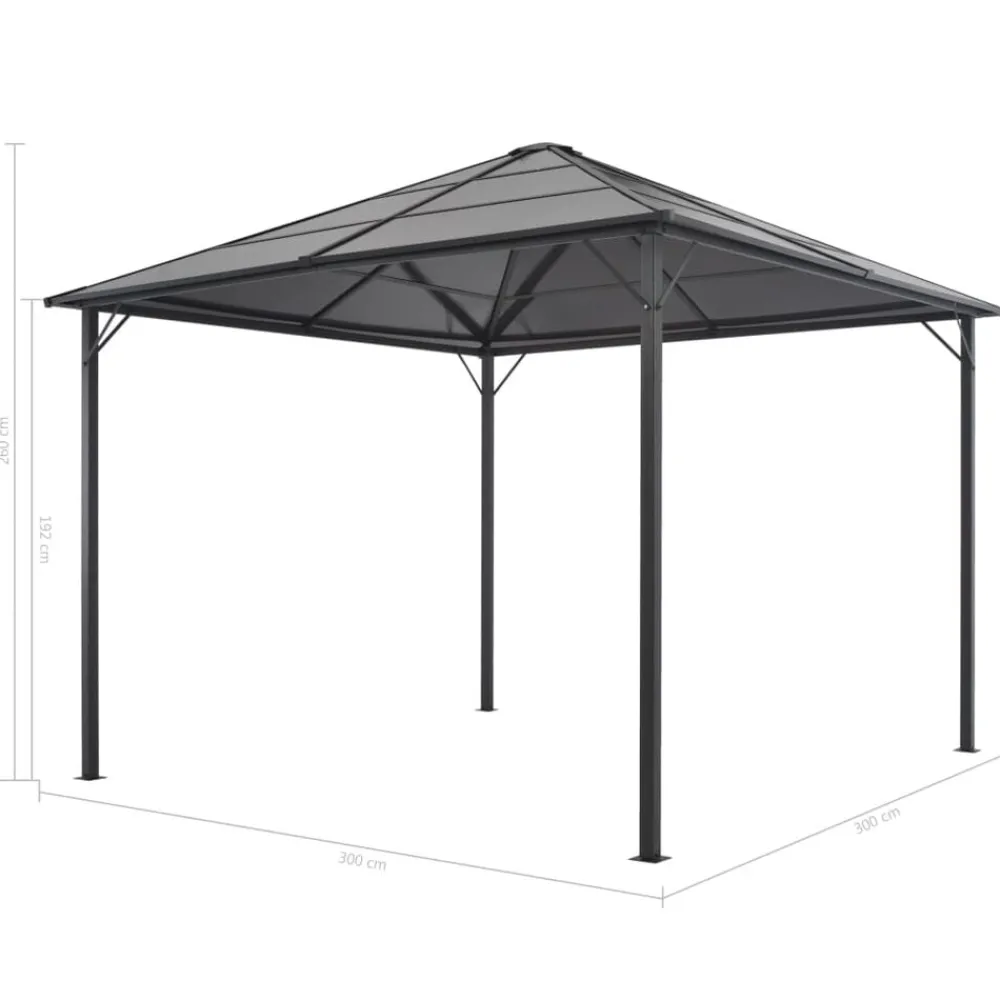 vidaXL Cenador con cortinas aluminio 3x3 m negro Hot
