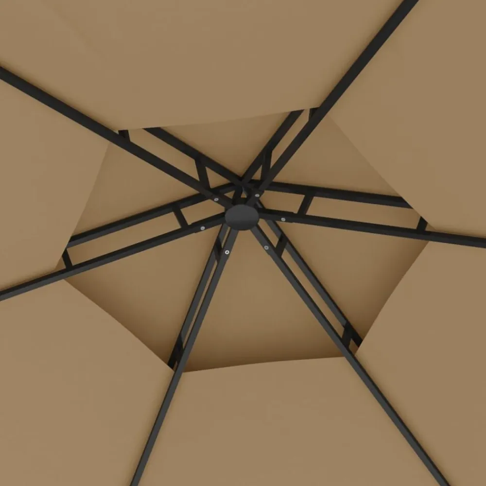 vidaXL Jardín-Cenador con paredes laterales gris taupe 3,1x2,7 m