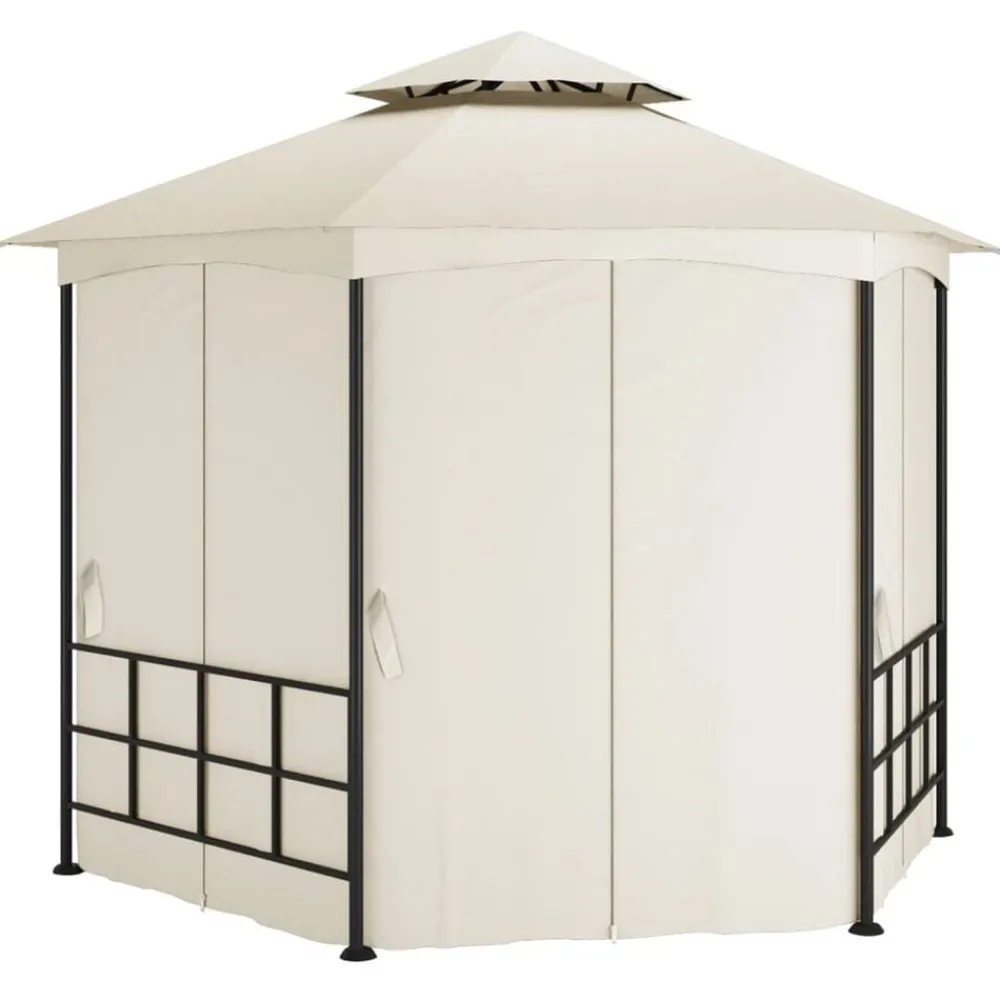 vidaXL Cenador con paredes laterales 3,1x2,7 m Crema Hot
